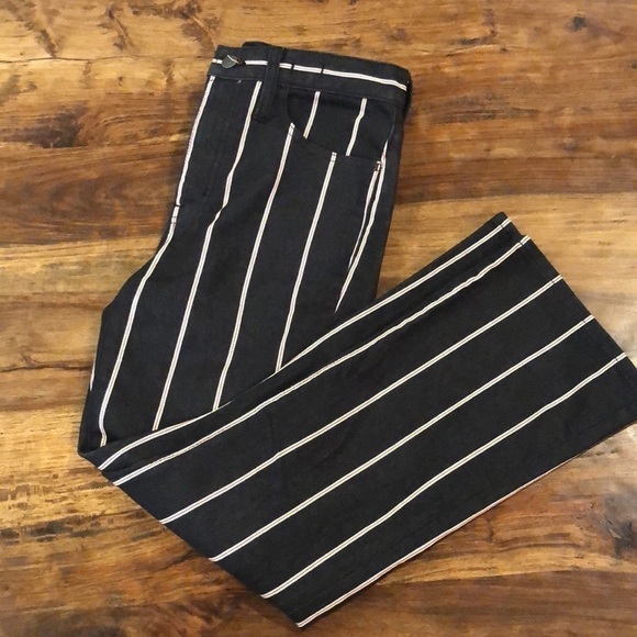 Madewell Cali Demi Boot Striped Cropped Jeans 26 - Picture 5 of 13